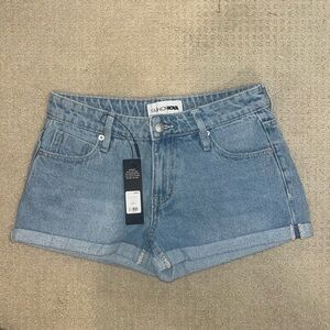 NWT - Bring The Bling Embellished Denim Shorts - Light Wash - Fashion Nova